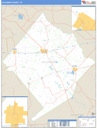 Colorado County, TX Zip Code Wall Map