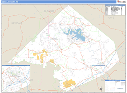 Comal County, TX Wall Map