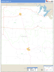 Concho County, TX Zip Code Wall Map