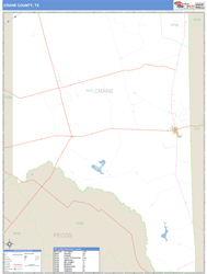 Crane County, TX Zip Code Wall Map