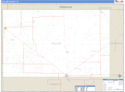 Dallam County, TX Zip Code Wall Map