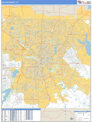 Dallas County, TX Zip Code Wall Map