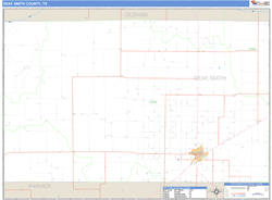 Deaf Smith County, TX Zip Code Wall Map