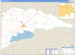 Delta County, TX Zip Code Wall Map