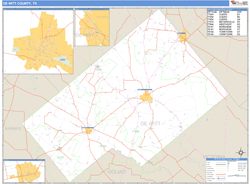 DeWitt County, TX Zip Code Wall Map