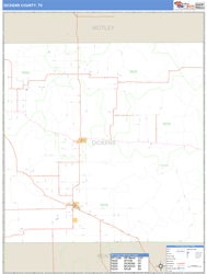 Dickens County, TX Zip Code Wall Map