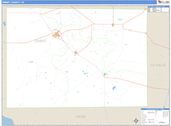 Dimmit County, TX Zip Code Wall Map