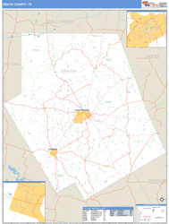 Erath County, TX Zip Code Wall Map
