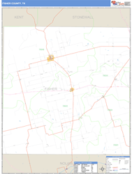 Fisher County, TX Zip Code Wall Map