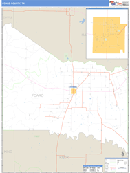 Foard County, TX Zip Code Wall Map