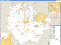 Fort Bend County, TX Zip Code Wall Map