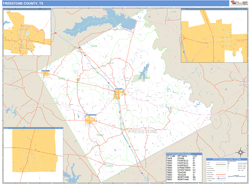 Freestone County, TX Zip Code Wall Map