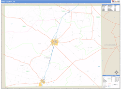 Frio County, TX Zip Code Wall Map