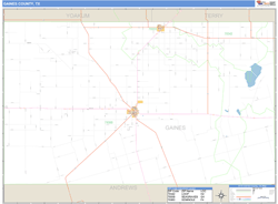 Gaines County, TX Zip Code Wall Map