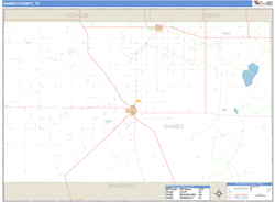 Gaines County, TX Wall Map