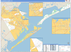 Galveston County, TX Wall Map