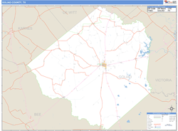 Goliad County, TX Zip Code Wall Map