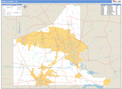 Gregg County, TX Wall Map