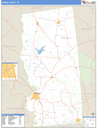 Grimes County, TX Wall Map