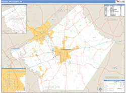 Guadalupe County, TX Zip Code Wall Map