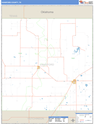 Hansford County, TX Zip Code Wall Map