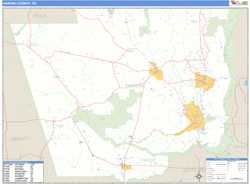 Hardin County, TX Zip Code Wall Map