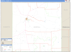 Hemphill County, TX Zip Code Wall Map