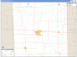 Hockley County, TX Zip Code Wall Map