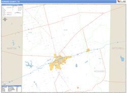 Howard County, TX Zip Code Wall Map