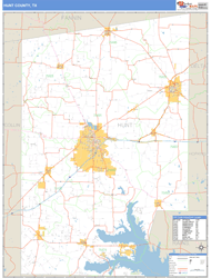 Hunt County, TX Zip Code Wall Map