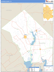 Jackson County, TX Zip Code Wall Map