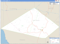 Jeff Davis County, TX Zip Code Wall Map