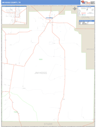 Jim Hogg County, TX Zip Code Wall Map