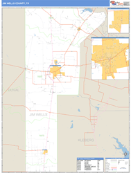 Jim Wells County, TX Zip Code Wall Map