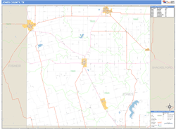 Jones County, TX Zip Code Wall Map