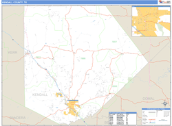 Kendall County, TX Zip Code Wall Map