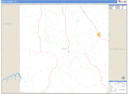 Kent County, TX Zip Code Wall Map