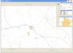 Kimble County, TX Wall Map