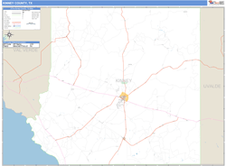 Kinney County, TX Zip Code Wall Map