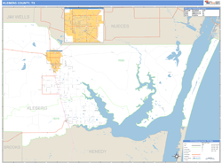 Kleberg County, TX Zip Code Wall Map