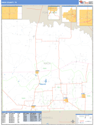 Knox County, TX Zip Code Wall Map