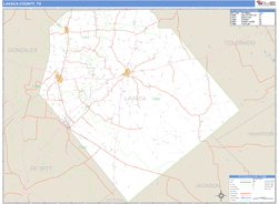 Lavaca County, TX Zip Code Wall Map