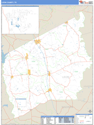 Leon County, TX Zip Code Wall Map