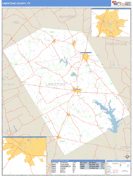 Limestone County, TX Zip Code Wall Map