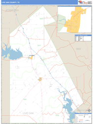 Live Oak County, TX Zip Code Wall Map