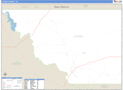 Loving County, TX Zip Code Wall Map