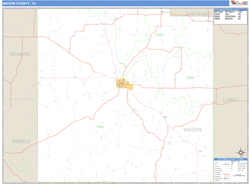 Mason County, TX Zip Code Wall Map