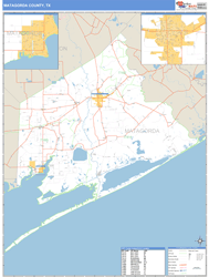 Matagorda County, TX Wall Map