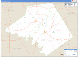 Mills County, TX Wall Map