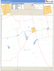 Mitchell County, TX Zip Code Wall Map